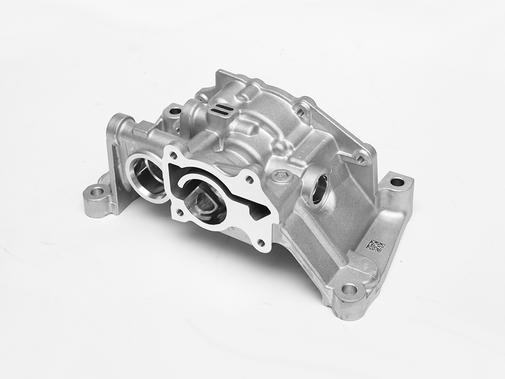 Aluminum die cast steering housing with complex port geometry
